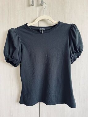 PAIGE Black Puff Sleeve Crew Tee like new without tags